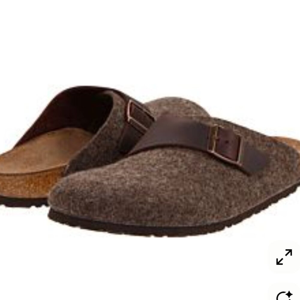 Birkenstock Brown Wool Clog 38